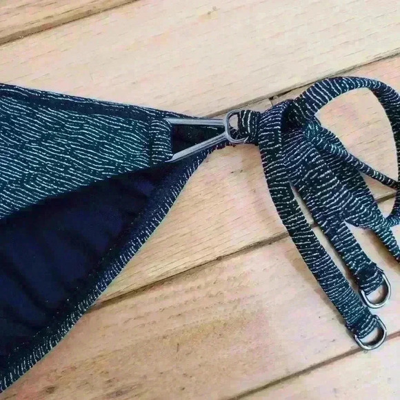 Moontide Black Metallic Tie Up Bikini Bottoms - Picture 4 of 4
